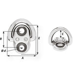 Wichard Folding Pad Eye - 6mm Diameter (15/64") - 2 Fixed Holes