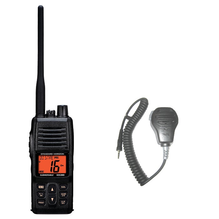 Standard HX380 Hand Held VHF With MH-73A4B Speaker Micropho